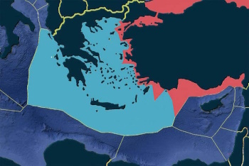 Χάρτης με τις ΑΟΖ στην ανατολική Μεσόγειο κατά την Ελλάδα