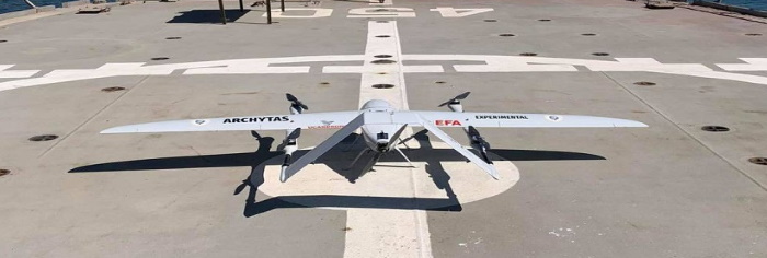 Το UAV Archytas του Εθνικού Μετσοβίου Πολυτεχνείου (ΕΜΠ) και των εταιριών UCANDRONE και EFA VENTURES του Ομίλου EFA GROUP. 