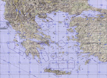 Χάρτης με το FIR Αθηνών