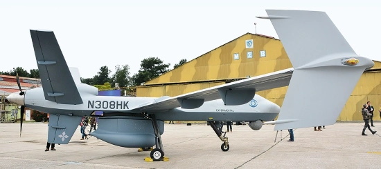 Drone MQ-9 guardian κατά τη διάρκεια επίδειξης στην 110 Πτέρυγα Μάχης τον Δεκέμβριο του 2019